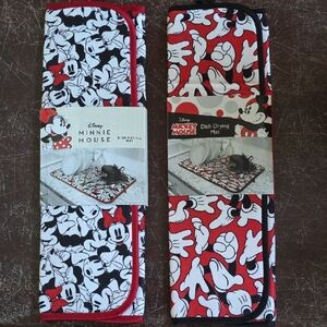 Disney Mickey and Minnie Red and Black Dish Drying Mats